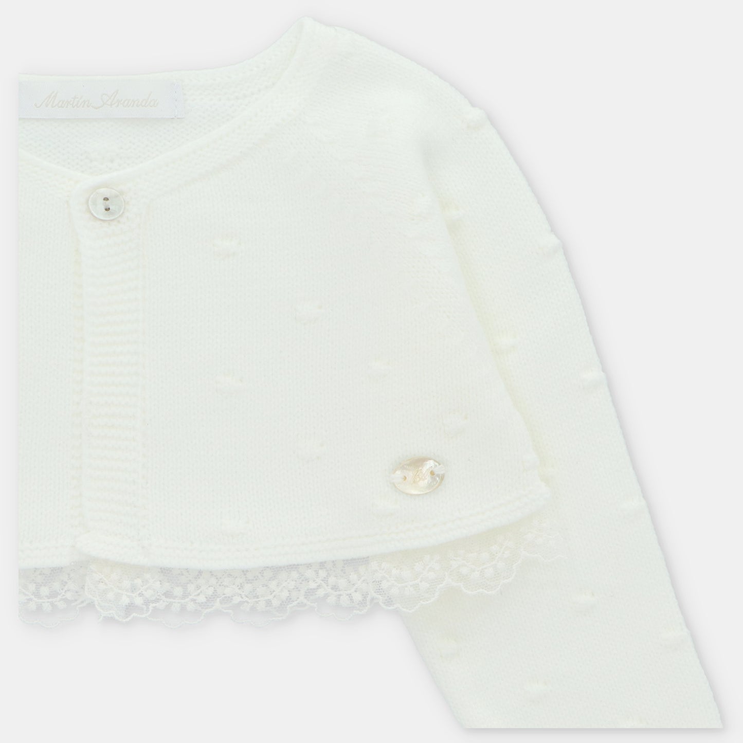 Cardigan Corto de Punto y Tela Derby