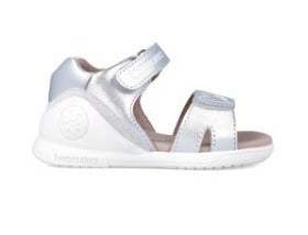 Sandalias Plateadas para bebé sin puntera