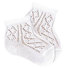 MEDIAS CORTAS PERLÉ CALADAS CON ORILLO ONDULADO