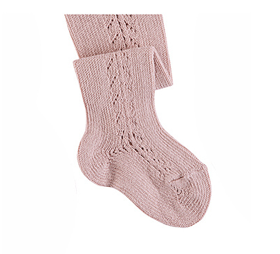 Mallas caladas rosa empolvado