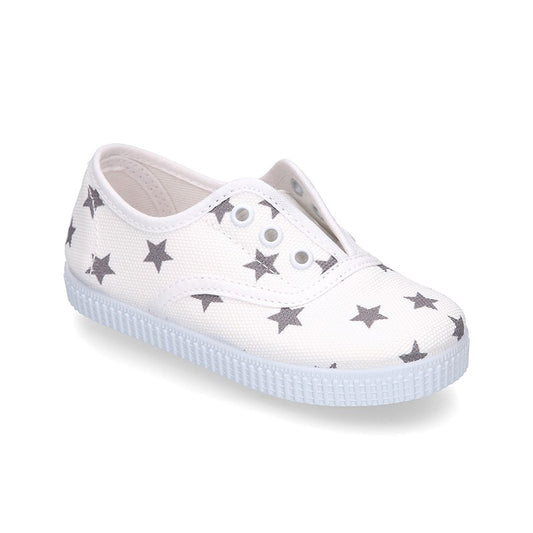 Zapatos tipo bamba con elastico en lona con estrellas