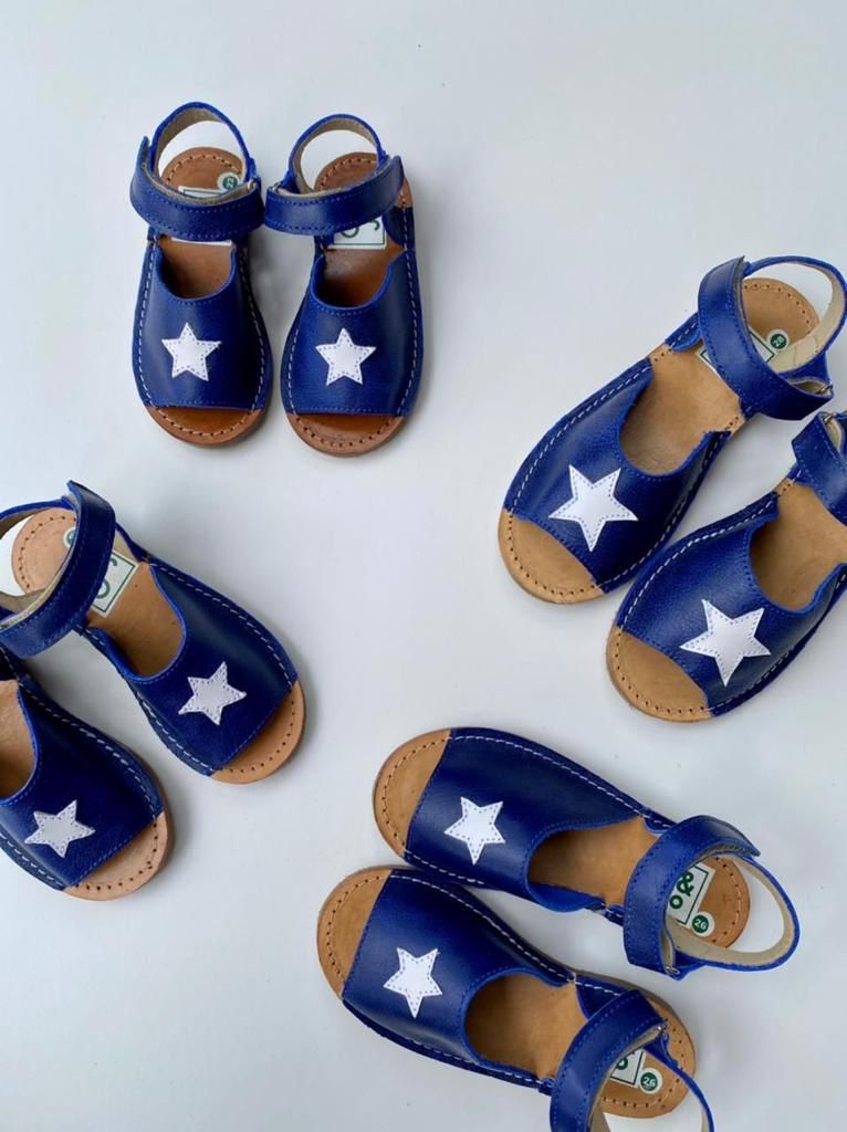 SANDALIA AZUL ESTRELLA CON VELCRO G&JO