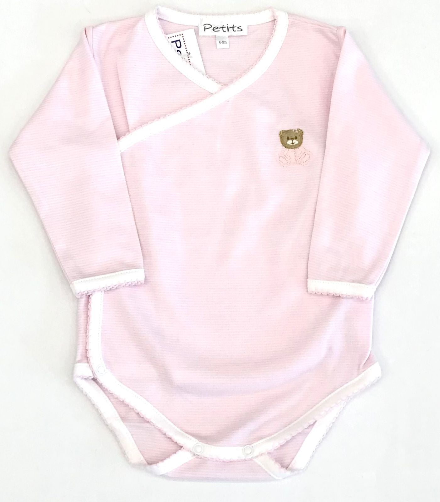 BODY ROSA MANGA LARGA RAYAS