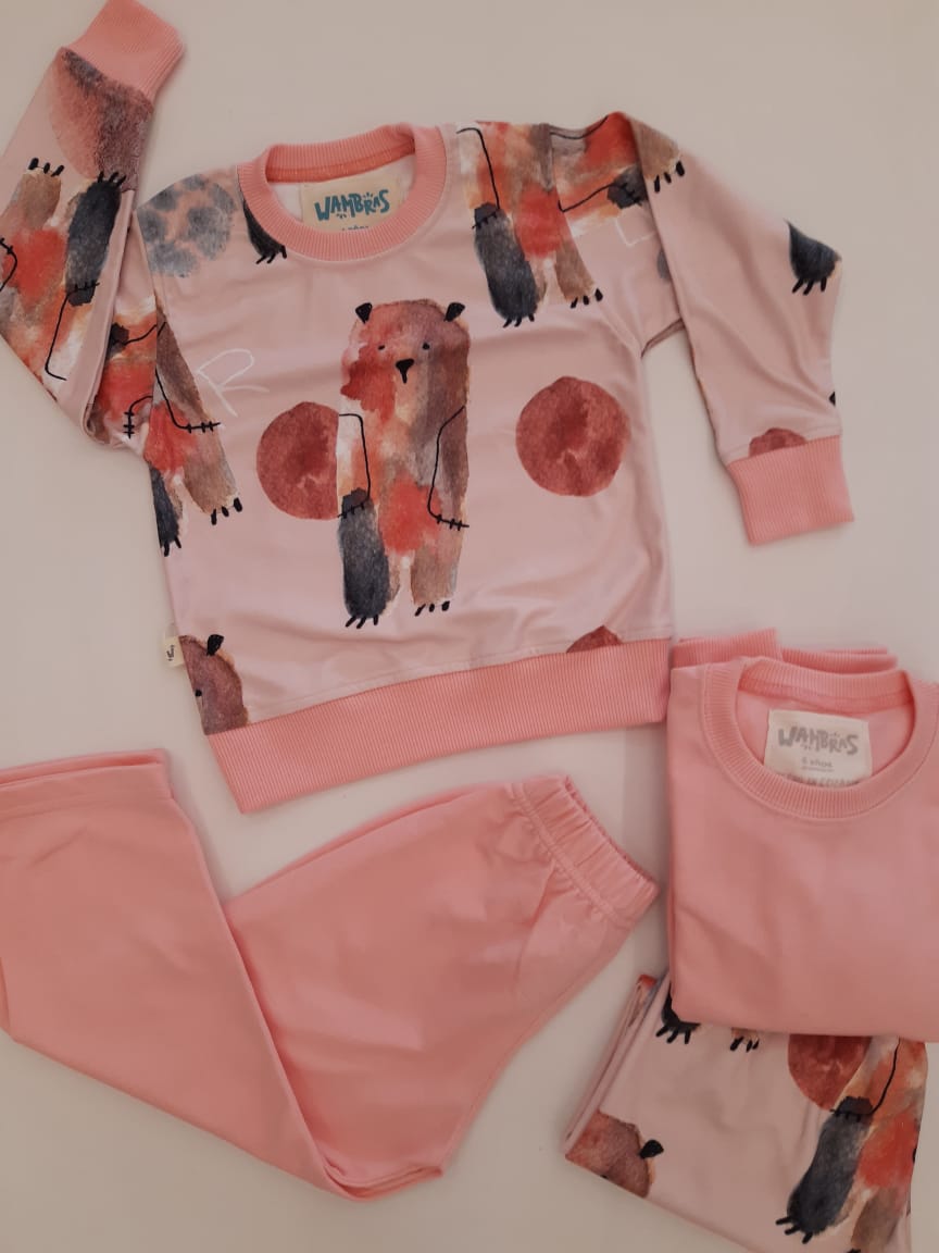 Conjunto calentador wambras rosado