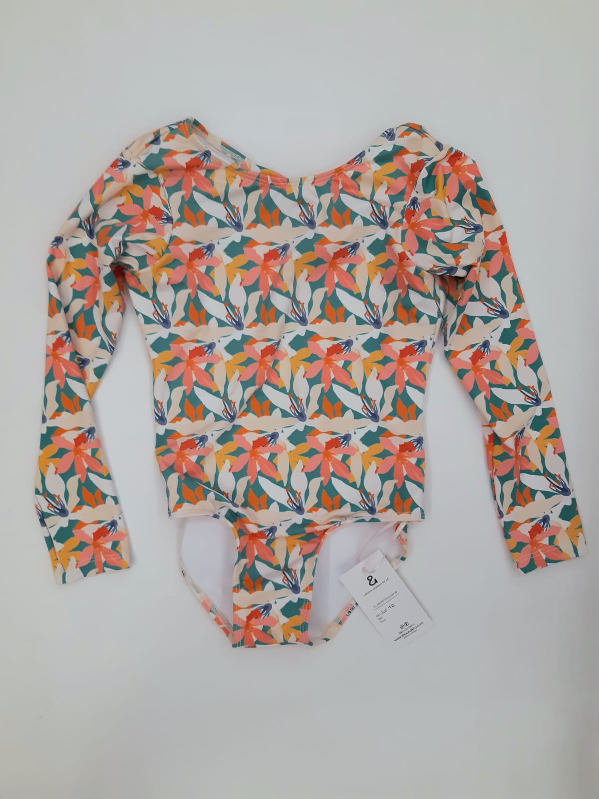 Traje de baño manga larga flores