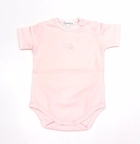 BODY ROSA MANGA CORTA