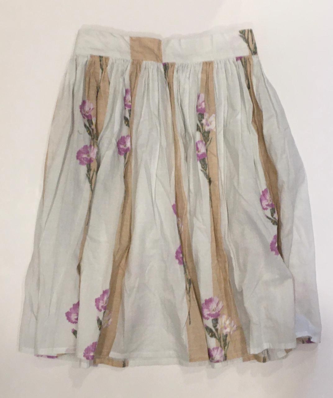 Falda flores y rayas