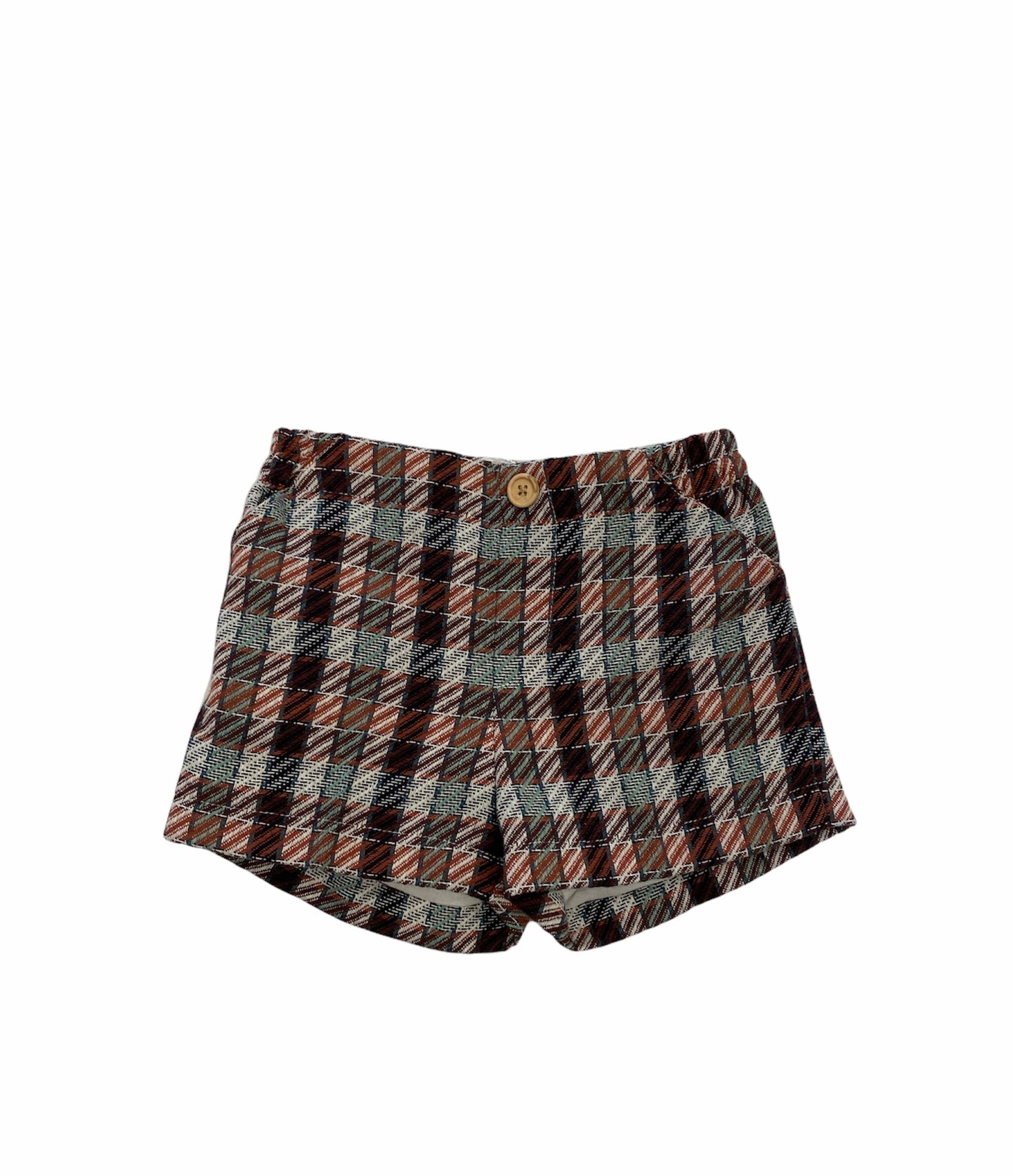 BERMUDA CUADROS VERDE Y CAFÉ