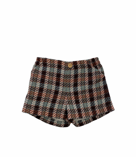 BERMUDA CUADROS VERDE Y CAFÉ