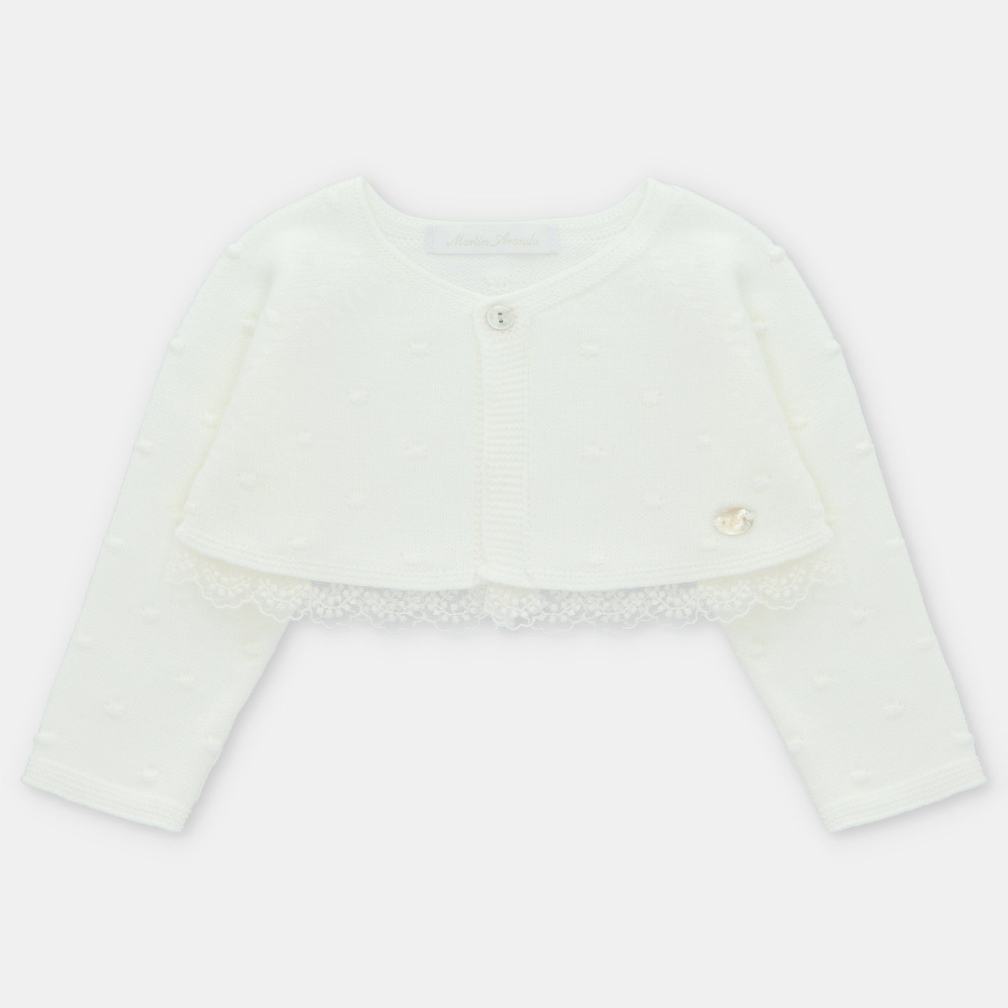 Cardigan Corto de Punto y Tela Derby