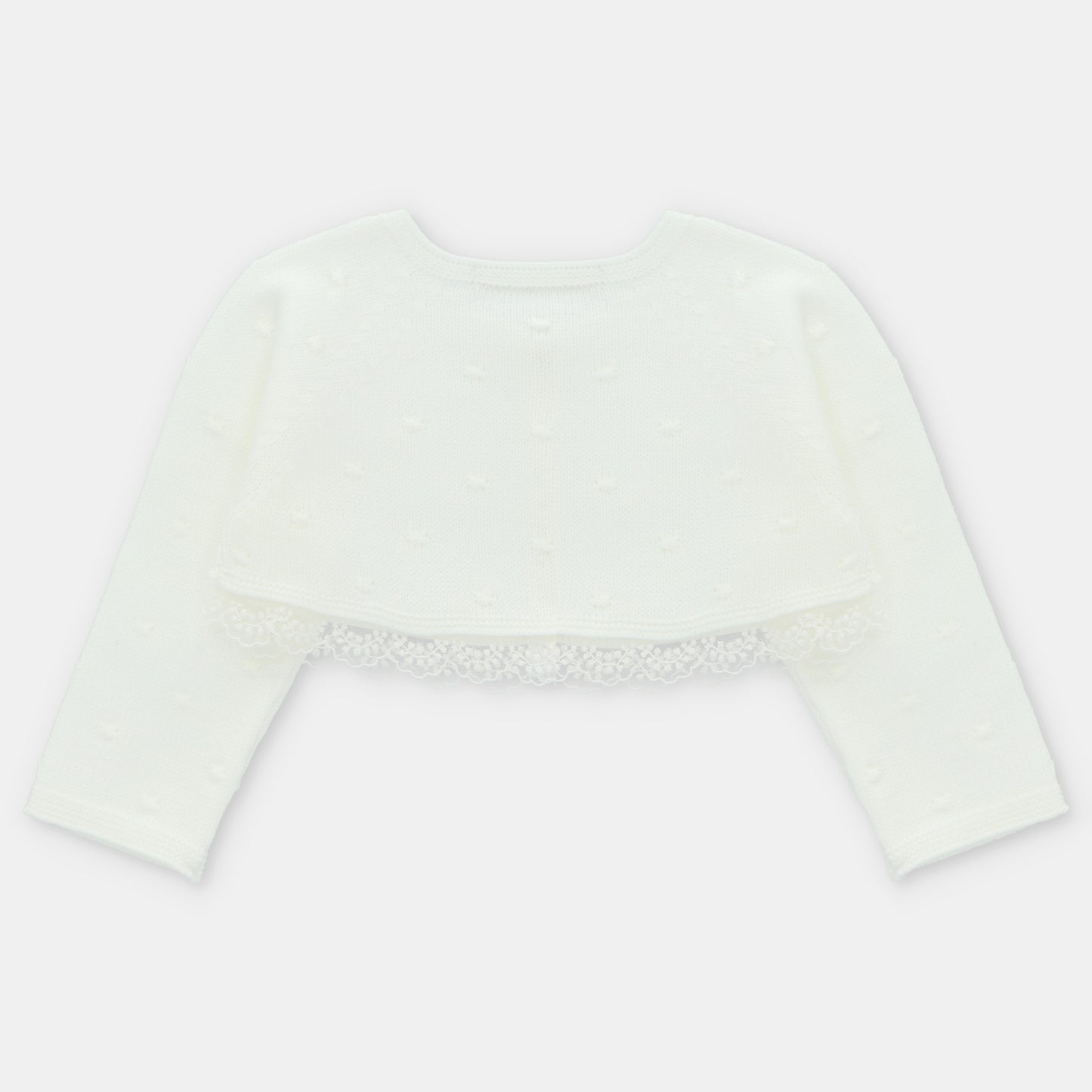 Cardigan Corto de Punto y Tela Derby