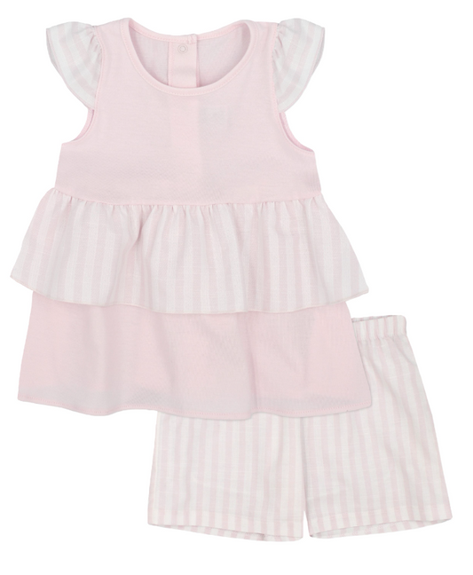 conjunto niña rayas pink