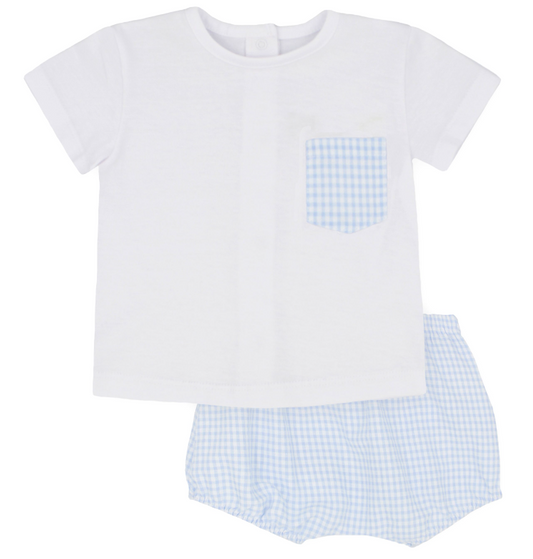 conjunto niño cuadros Sky blue