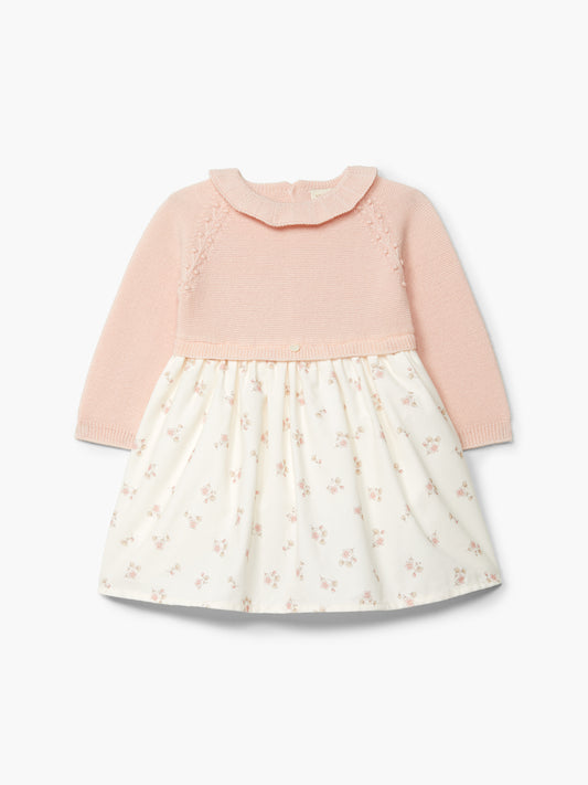 VESTIDO TELA Y PUNTO ROSE