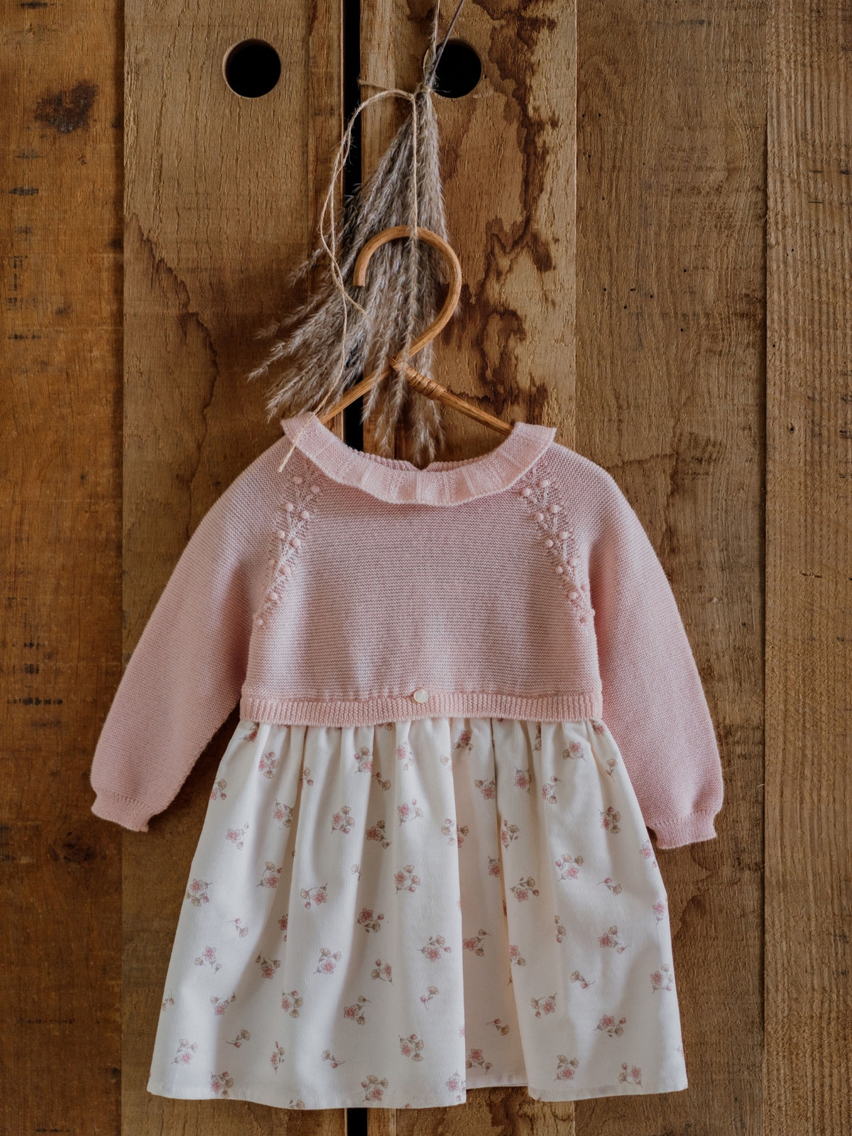 VESTIDO TELA Y PUNTO ROSE