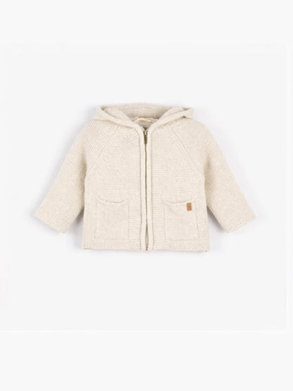 CARDIGAN DE LANA CON CAPUCHA