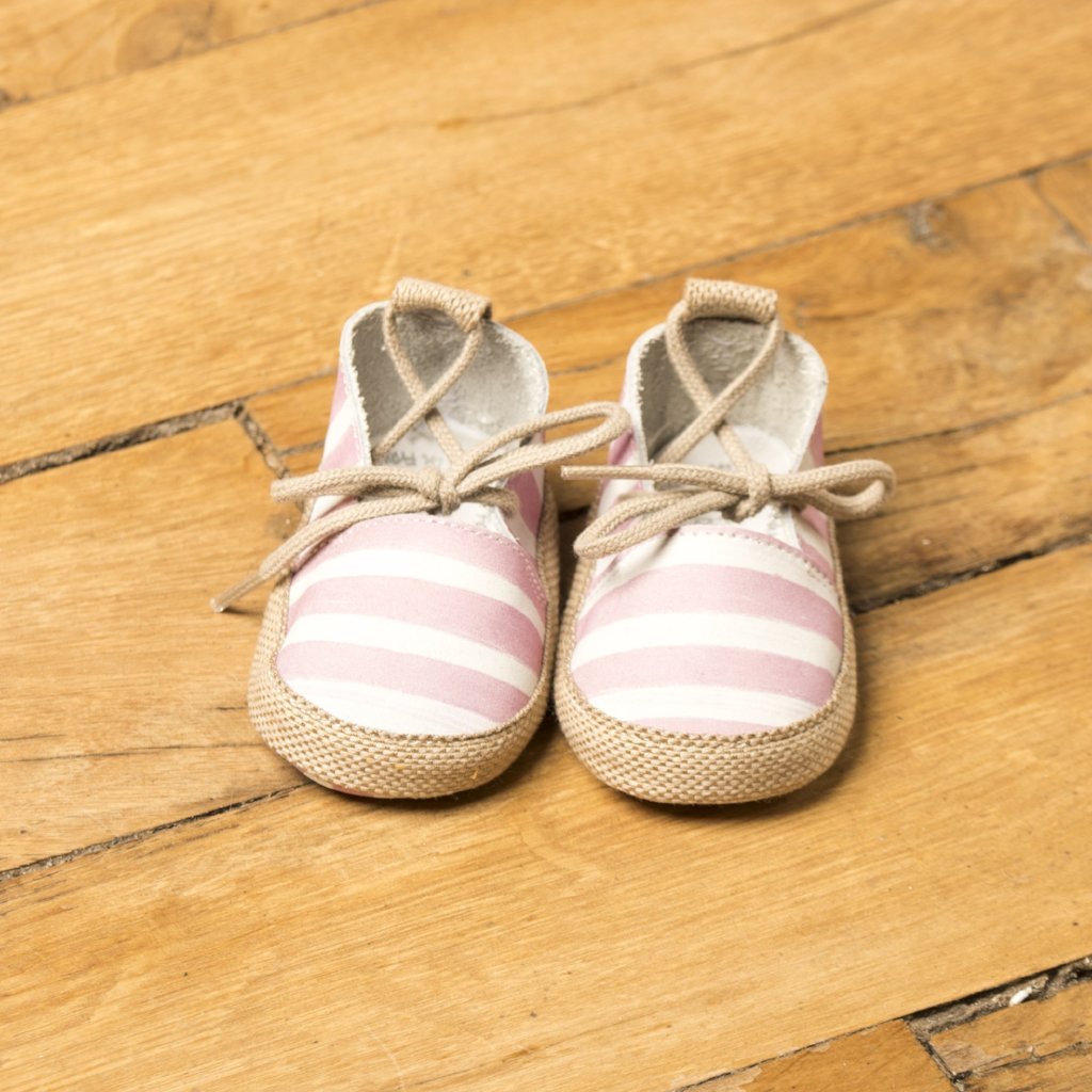 Espadrille Baby shoe & First step shoe | Alix Pink & White