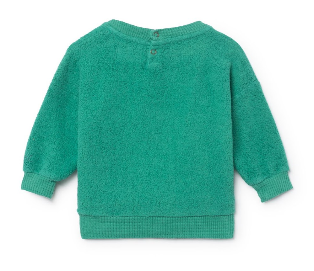 Sweater verde de pajaro negro