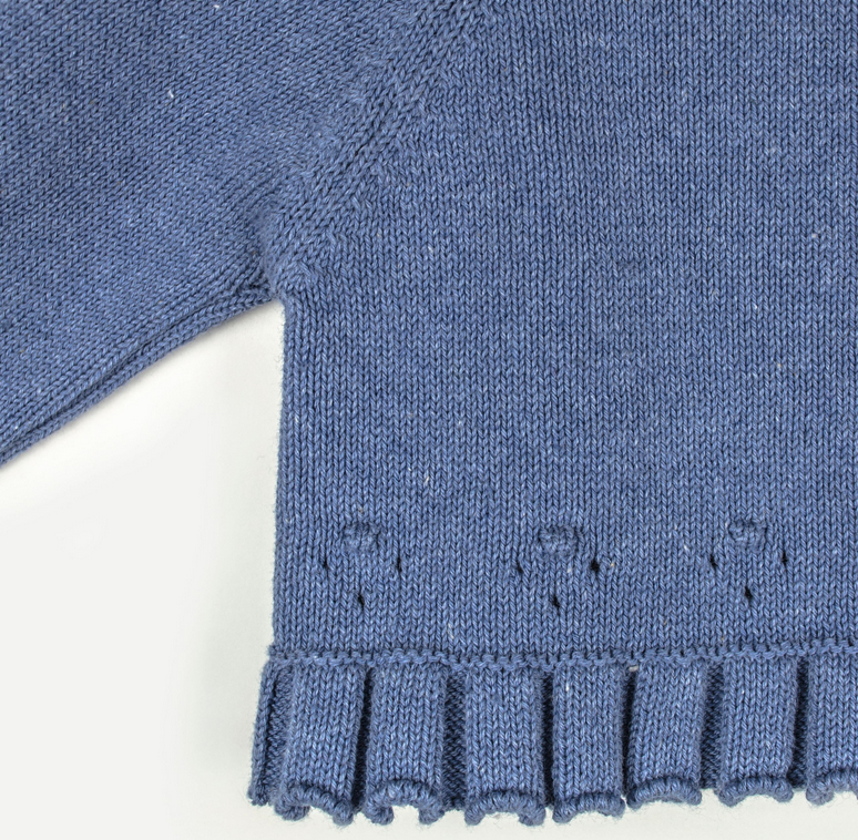 Cardigan Corto Punto Azul