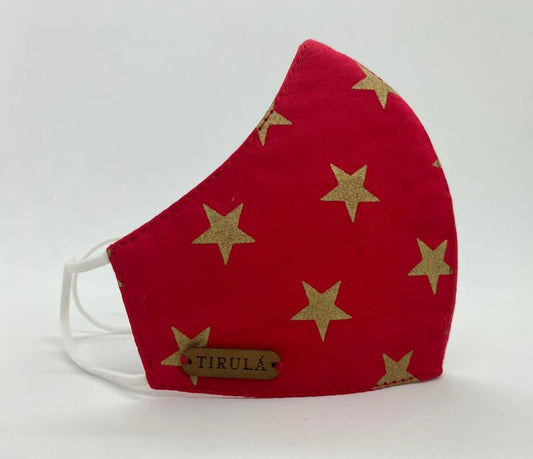 Mascarilla con estrellas de niño rojo