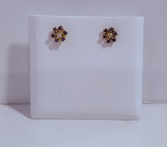 Aretes  flor amatista