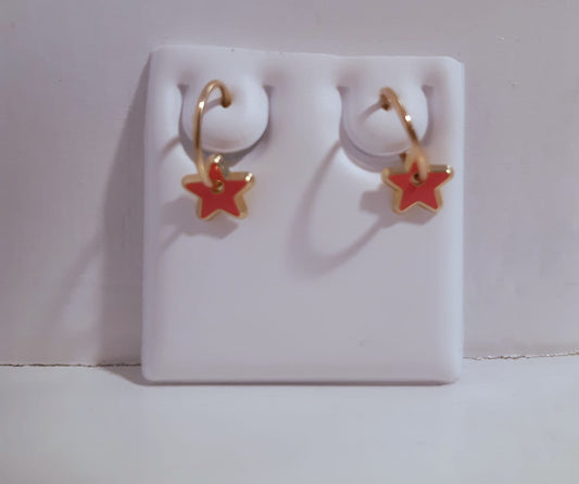 Aretes argolla con estrella