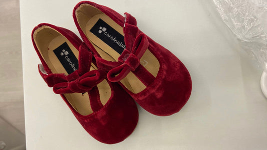 Zapatos Rojo Terciopelo